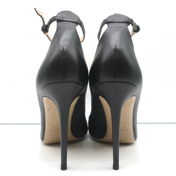 Valentino Tango Ankle Strap Pumps Black Leather Size 41 - Picture 7 of 12